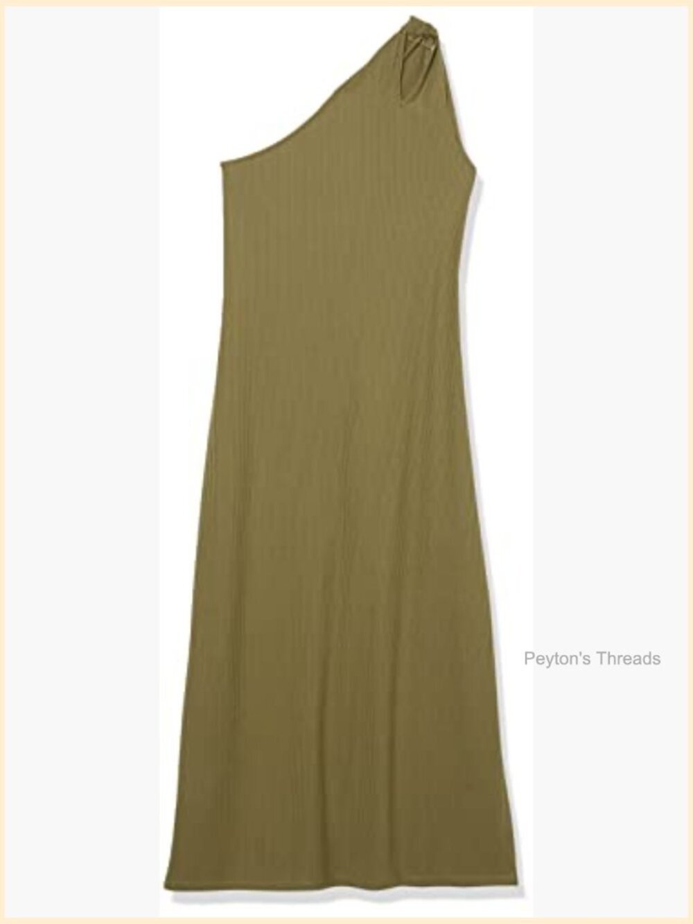 Loose-fit One-Shoulder Cutout Rib Knit Maxi Dress - Picture 6 of 6